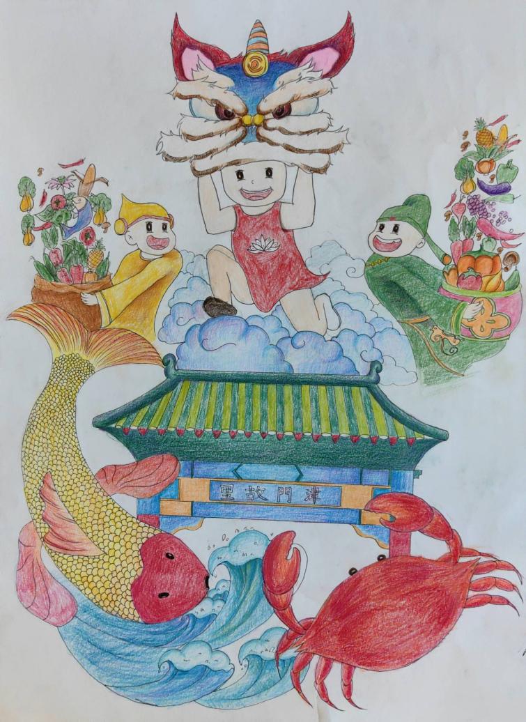 天津市滨海新区365英国上市官网在线《天津祥瑞图》刘子涵大一年级